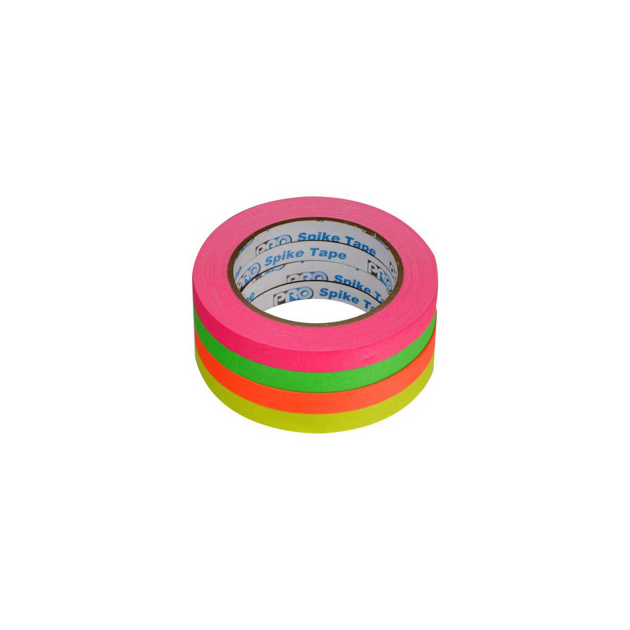 Pro Tapes 001UPCGS1220MFLUOR Pro Pocket Spike 1/2 x 20 Yards - Stack of Pink/Green/Orange/Yellow - 4 Pack